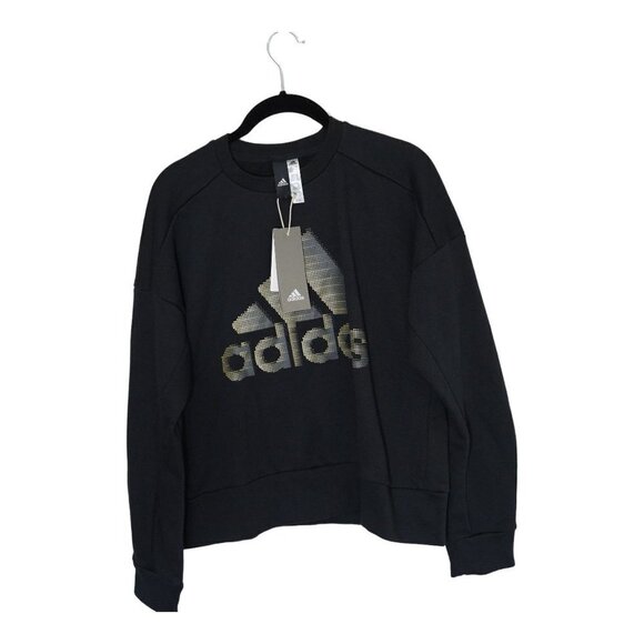 NWT Adidas glam sweat Women's Black Side Button Sweatshirt Size S - Picture 6 of 14